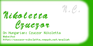 nikoletta czuczor business card